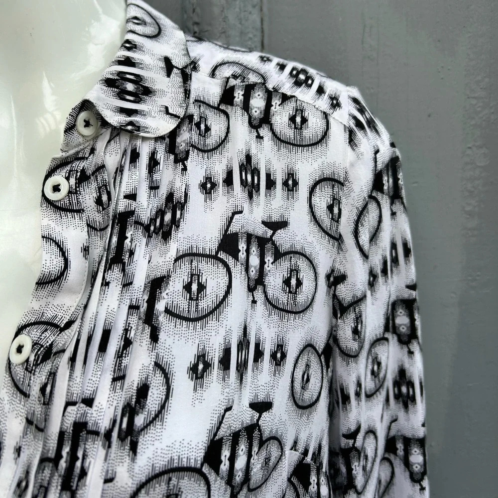 Maeve Anni Popover Blouse with Bicycles, size  2 - Picture 7 of 13